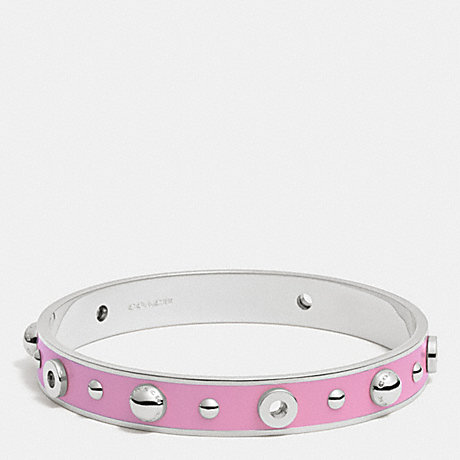 COACH ENAMEL GROMMETS AND RIVETS BANGLE - SILVER/MARSHMALLOW 2 - f90512
