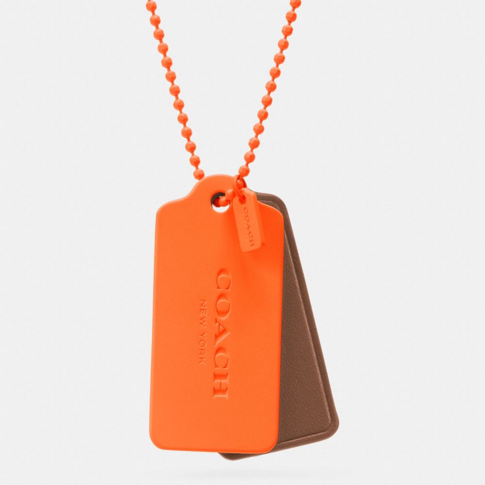 COACH F90550 C.o.a.c.h. Novelty Hangtag Necklace NEON ORANGE/SADDLE/NEON ORANGE