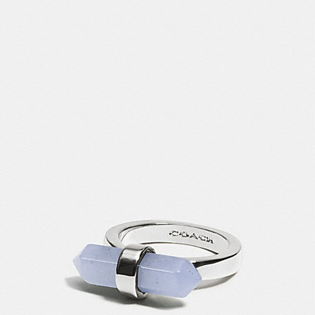 COACH AMULET RING - SILVER/PALE BLUE - f90552