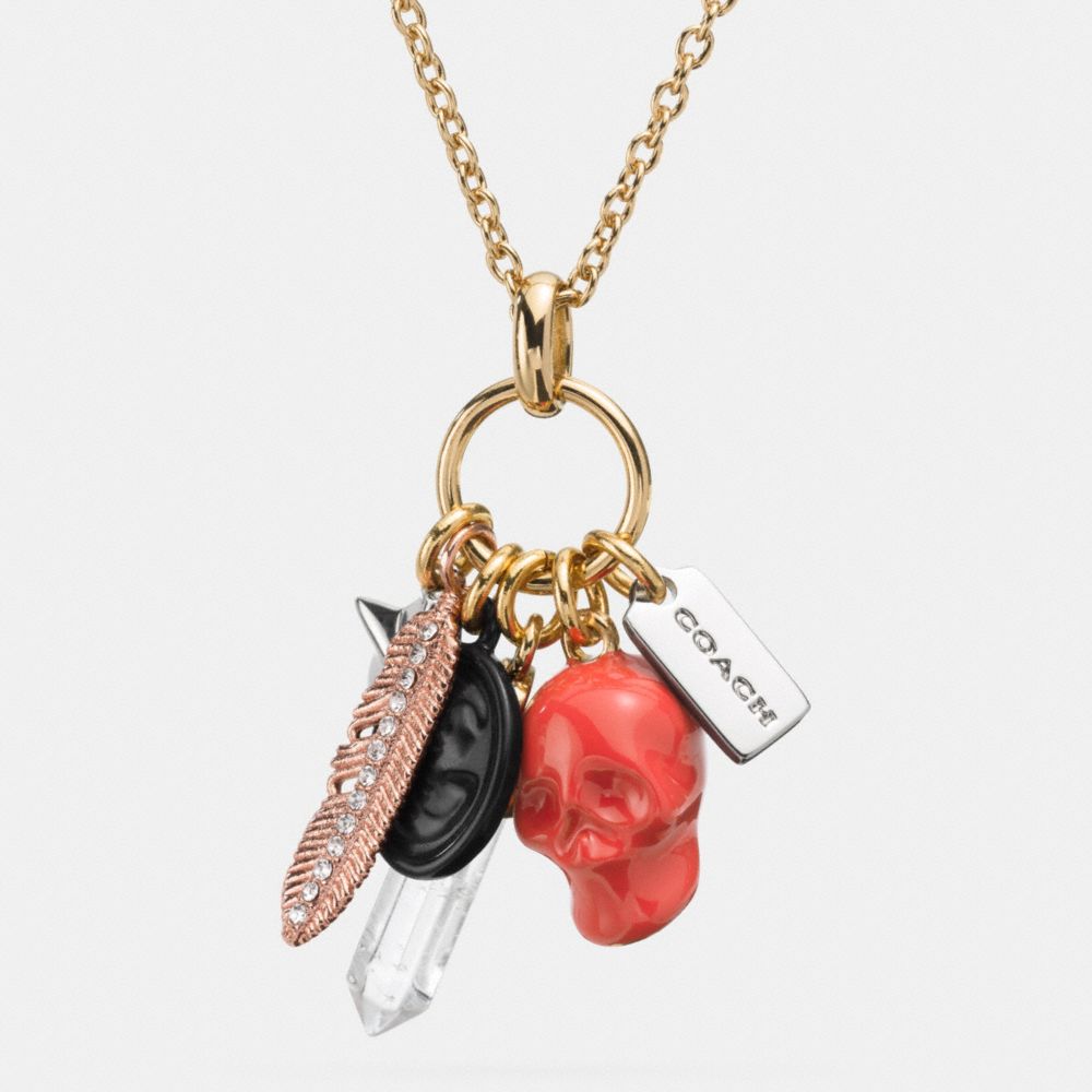 PAVE MULTI CHARM NECKLACE - MULTICOLOR - COACH F90562