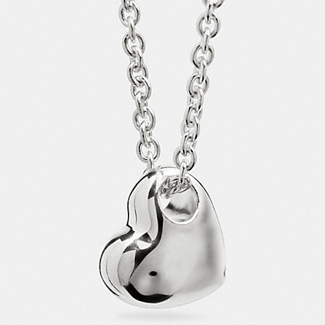 COACH STERLING SCULPTED HEART NECKLACE - SILVER/SILVER - f90566