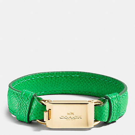COACH LEATHER HORSE AND CARRIAGE ID BRACELET - GDGRN - f90590