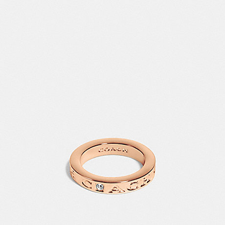 COACH COACH PAVE METAL RING - ROSEGOLD - f90600