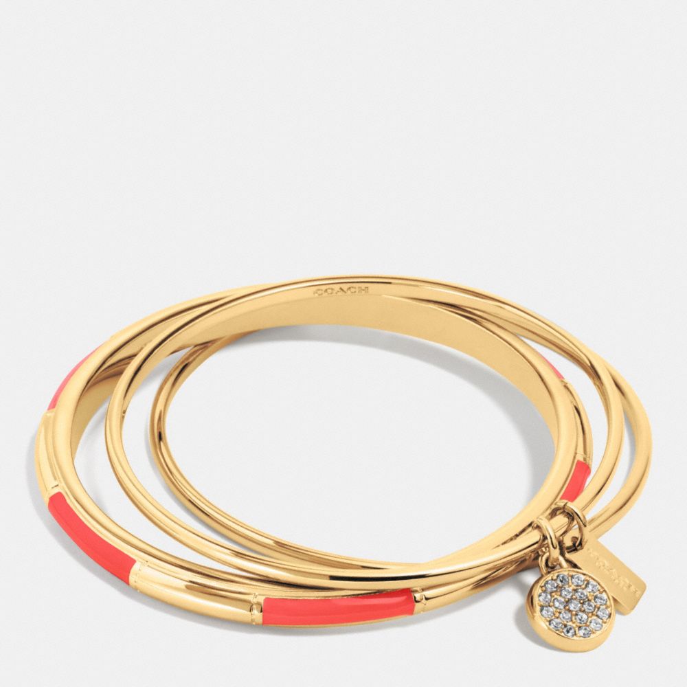 COACH F90662 Coach Plaque Bangle Set GOLD/WATERMELON