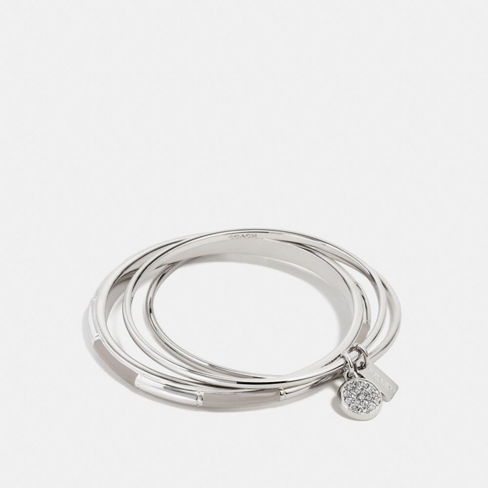 COACH COACH PLAQUE BANGLE SET - SILVER/GREY BIRCH - f90662