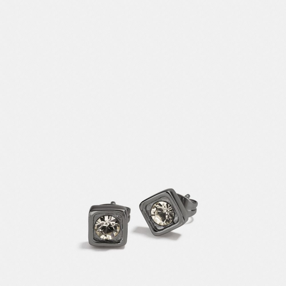 COACH PAVE SQUARE STUD EARRINGS - f90665 - BLACK