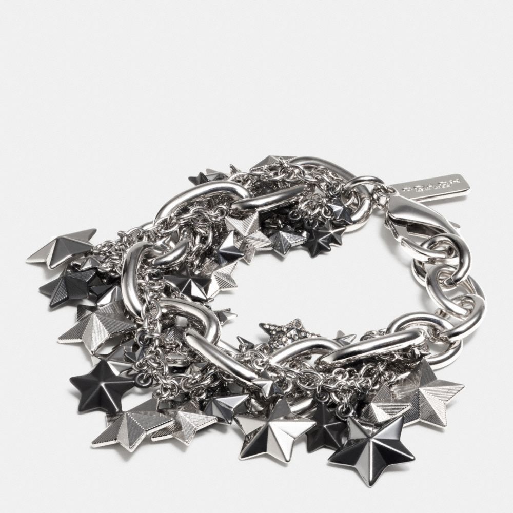 COACH F90689 Pave Clustered Metal Stars Bracelet SILVER/MULTI