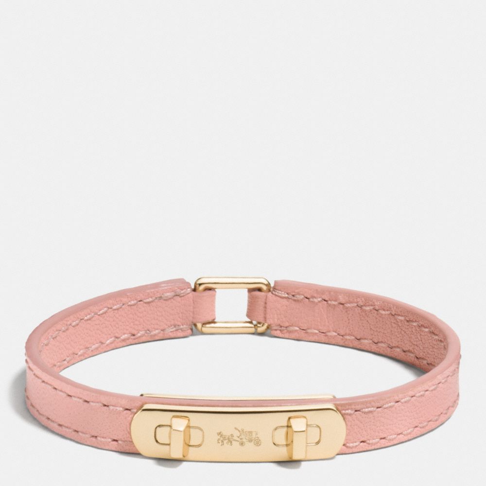 COACH f90702 LEATHER SWAGGER BRACELET GOLD/BLUSH