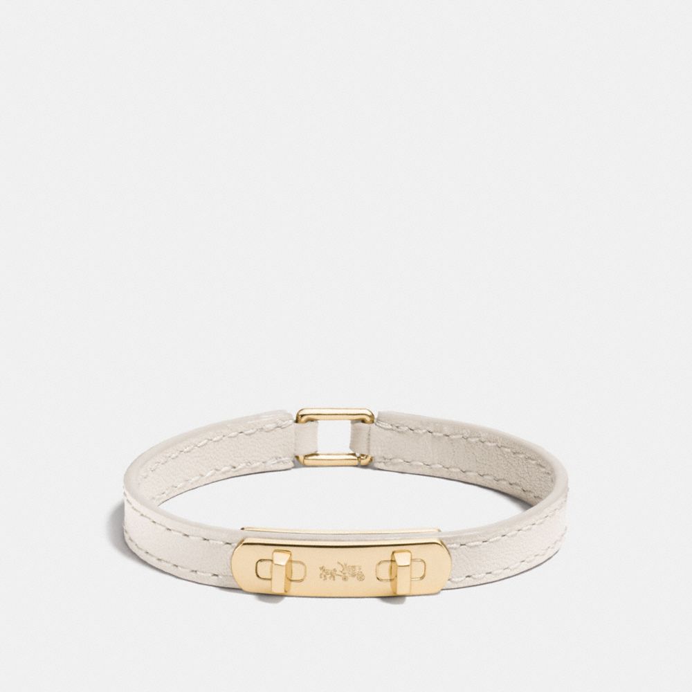 COACH F90702 - LEATHER SWAGGER BRACELET GOLD/CHALK