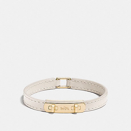 COACH LEATHER SWAGGER BRACELET - GOLD/CHALK - f90702