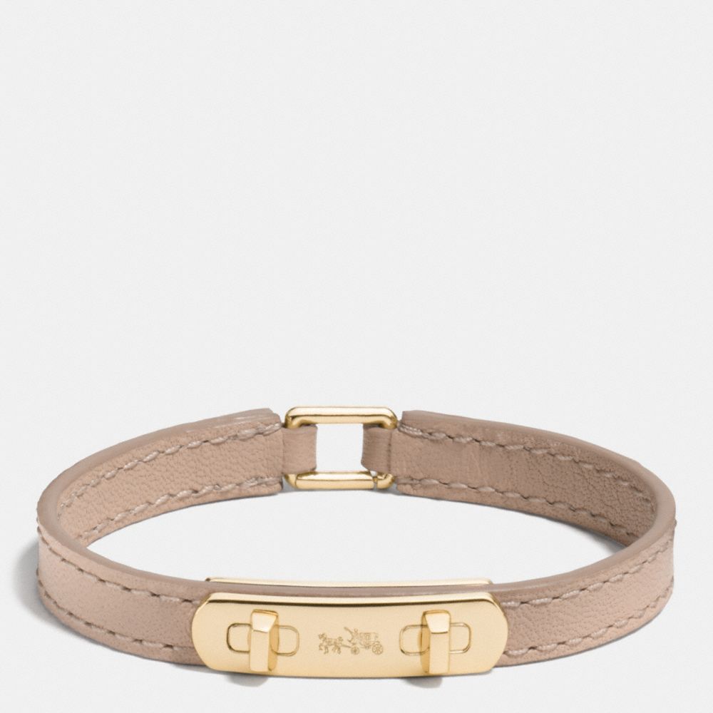 LEATHER SWAGGER BRACELET - GOLD/STONE - COACH F90702