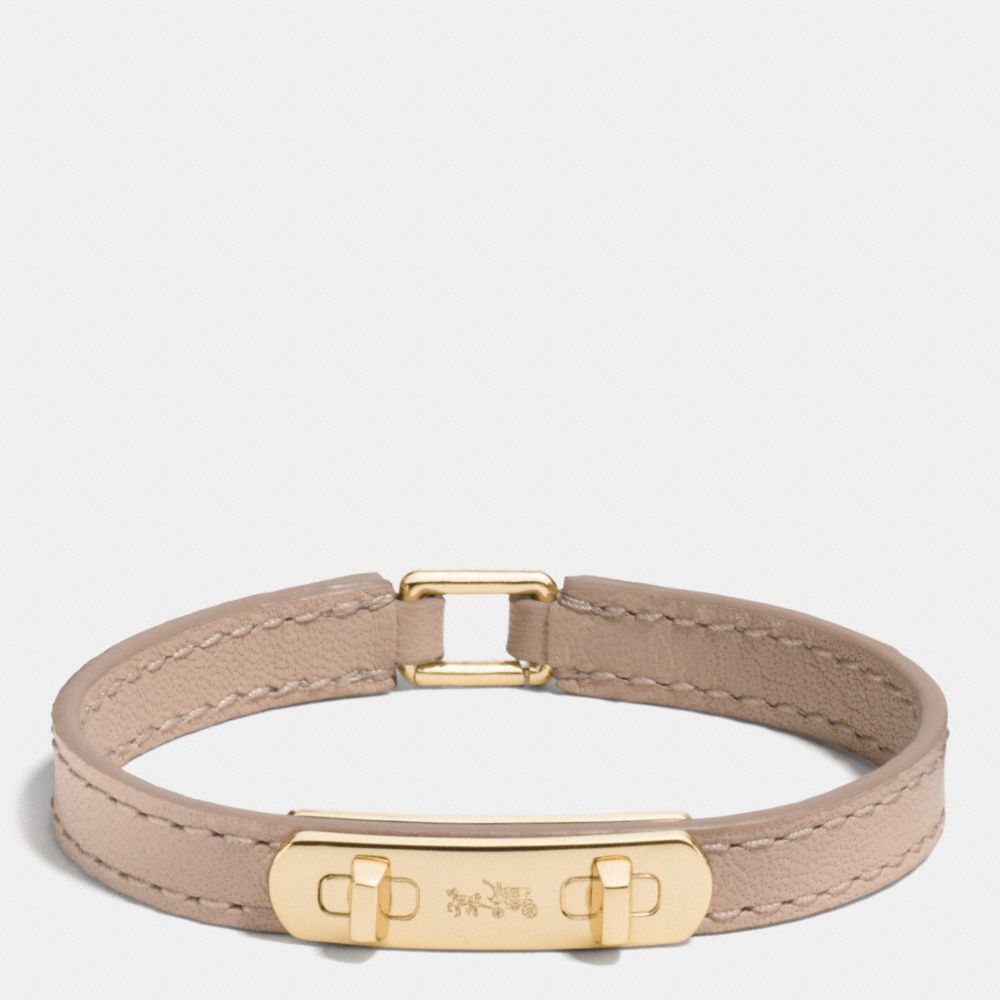 COACH f90702 LEATHER SWAGGER BRACELET GOLD/STONE