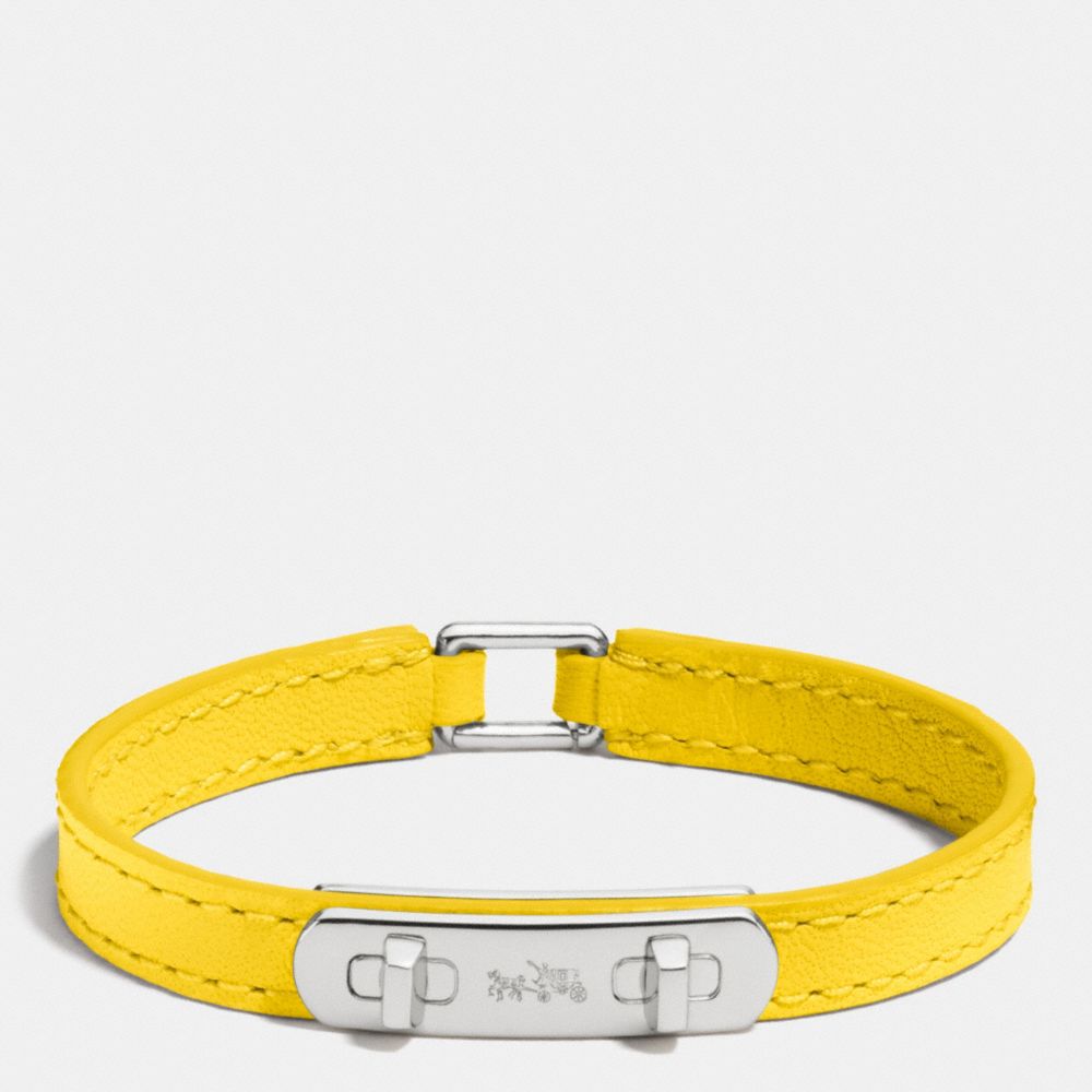 COACH F90702 Leather Swagger Bracelet SILVER/BANANA