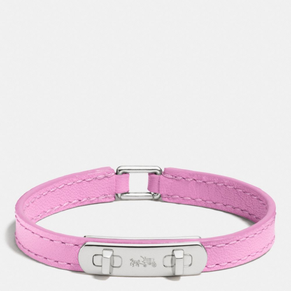 COACH f90702 LEATHER SWAGGER BRACELET SILVER/MARSHMALLOW 2