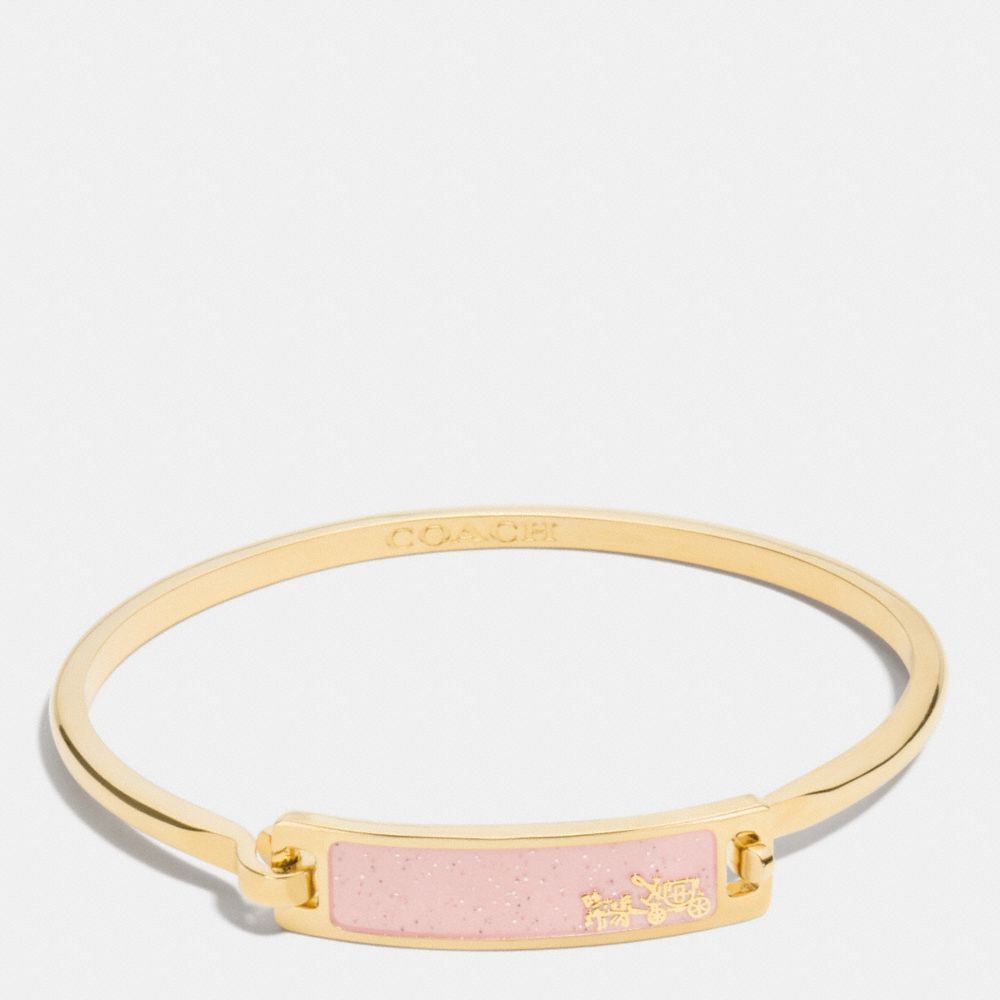 THIN ENAMEL PLAQUE TENSION BANGLE - GOLD/BLUSH - COACH F90705