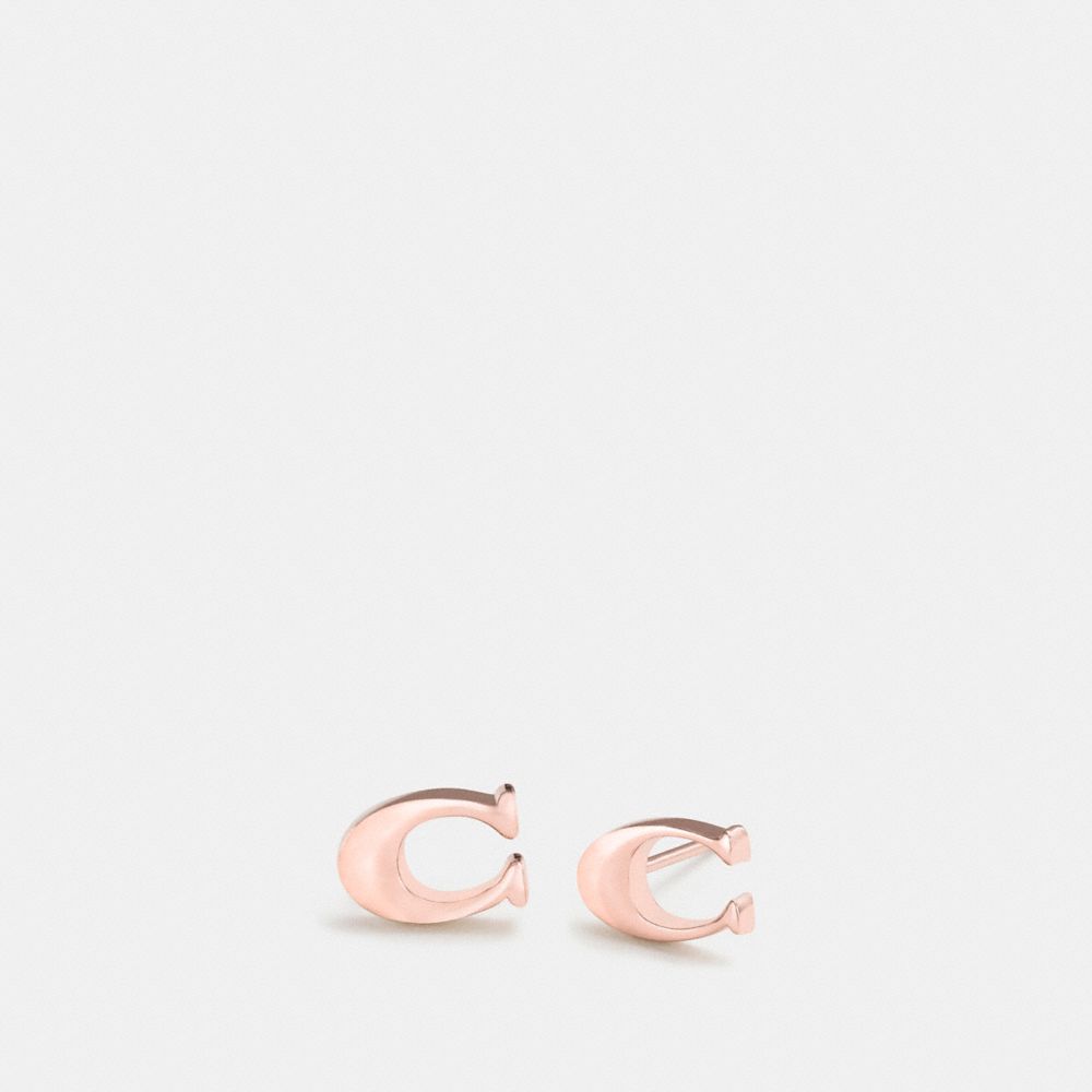 BOXED SIGNATURE STUD EARRINGS - ROSEGOLD - COACH F90772