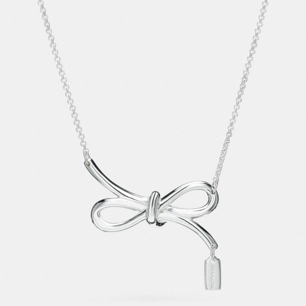 STERLING BOW NECKLACE - f90795 - SILVER/SILVER