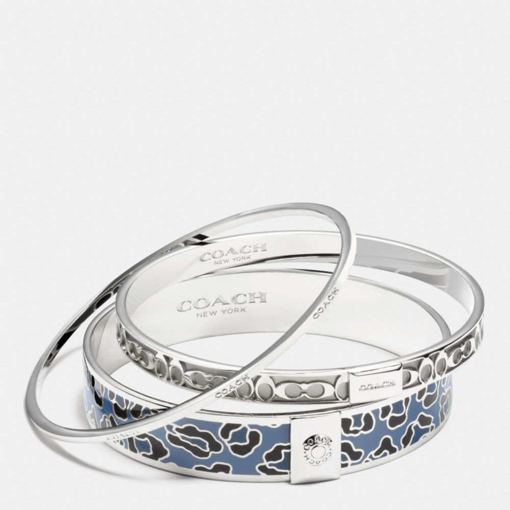 OCELOT BANGLE SET - f90811 - SILVER/SLATE