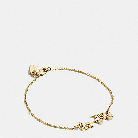 COACH PAVE HORSE AND CARRIAGE CHAIN BRACELET - GOLD - f90821