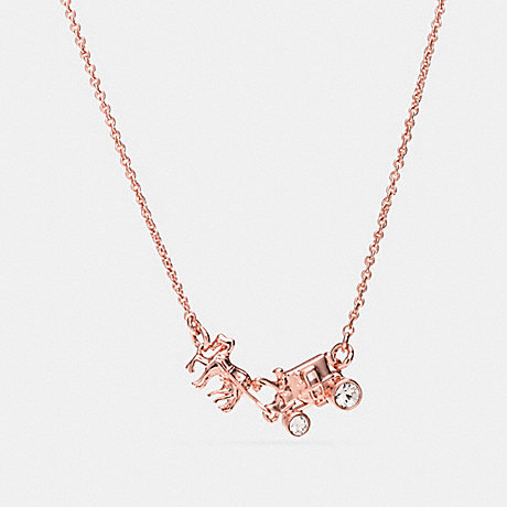 COACH F90822 HORSE AND CARRIAGE NECKLACE ROSEGOLD