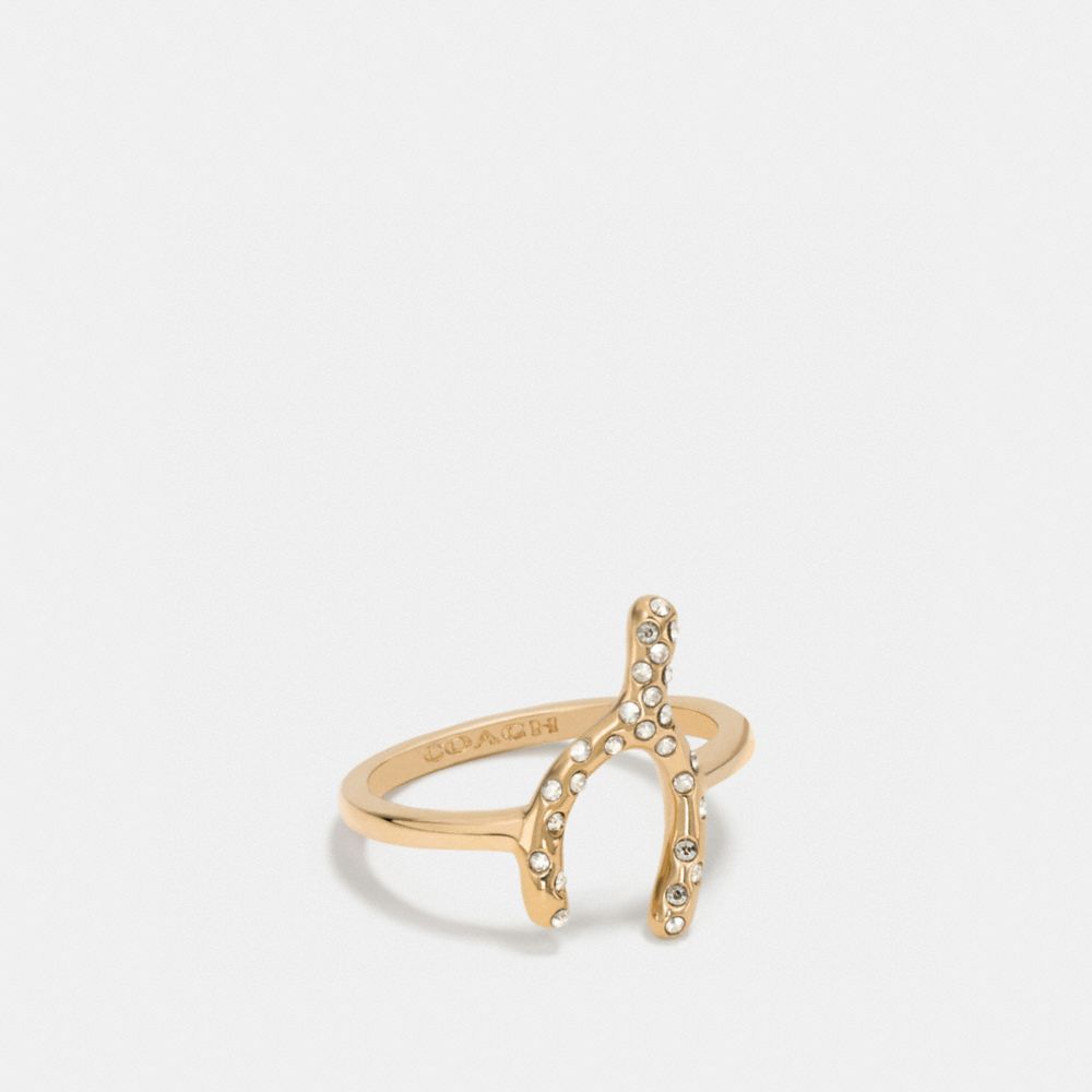 PAVE WISHBONE RING - GOLD - COACH F90827