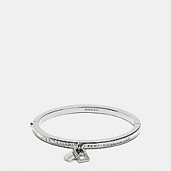 BOXED PAVE MULTI HANGTAG HINGED BANGLE - SILVER/CLEAR - COACH F90837