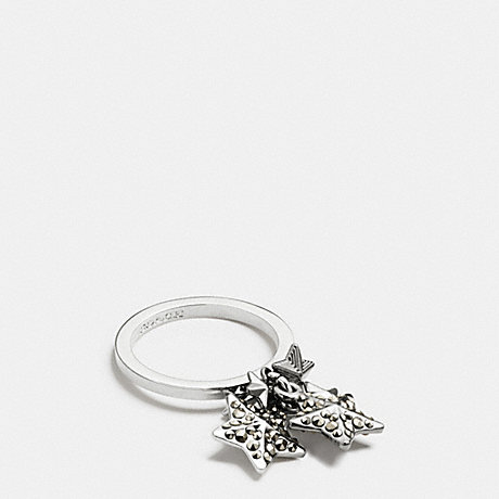 COACH PAVE METAL STARS RING - SILVER/MULTI - f90840