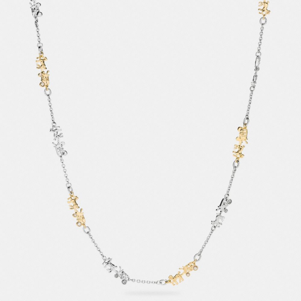 COACH LONG COACH HORSE AND CARRIAGE NECKLACE - GOLD/SILVER - F90860