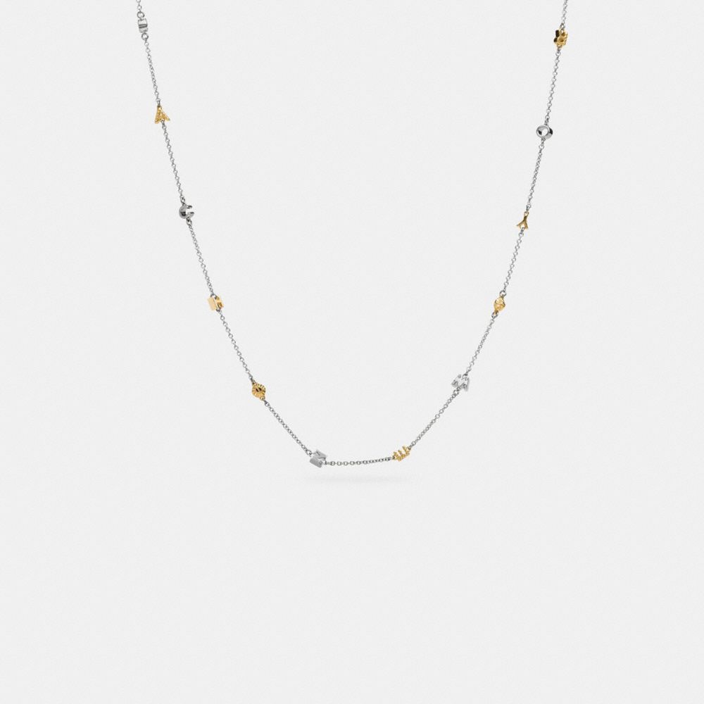 PAVE COACH RIVET NECKLACE - SILVER/GOLD - COACH F90864