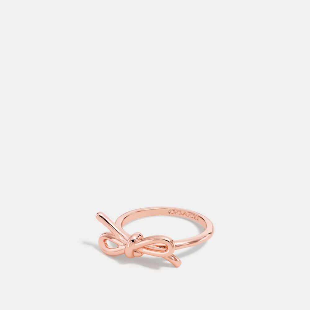BOW RING - COACH f90870 - ROSEGOLD