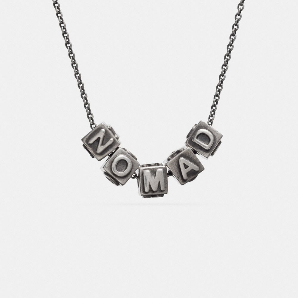 NOMAD BLOCK LETTERS NECKLACE - SILVER - COACH F90875