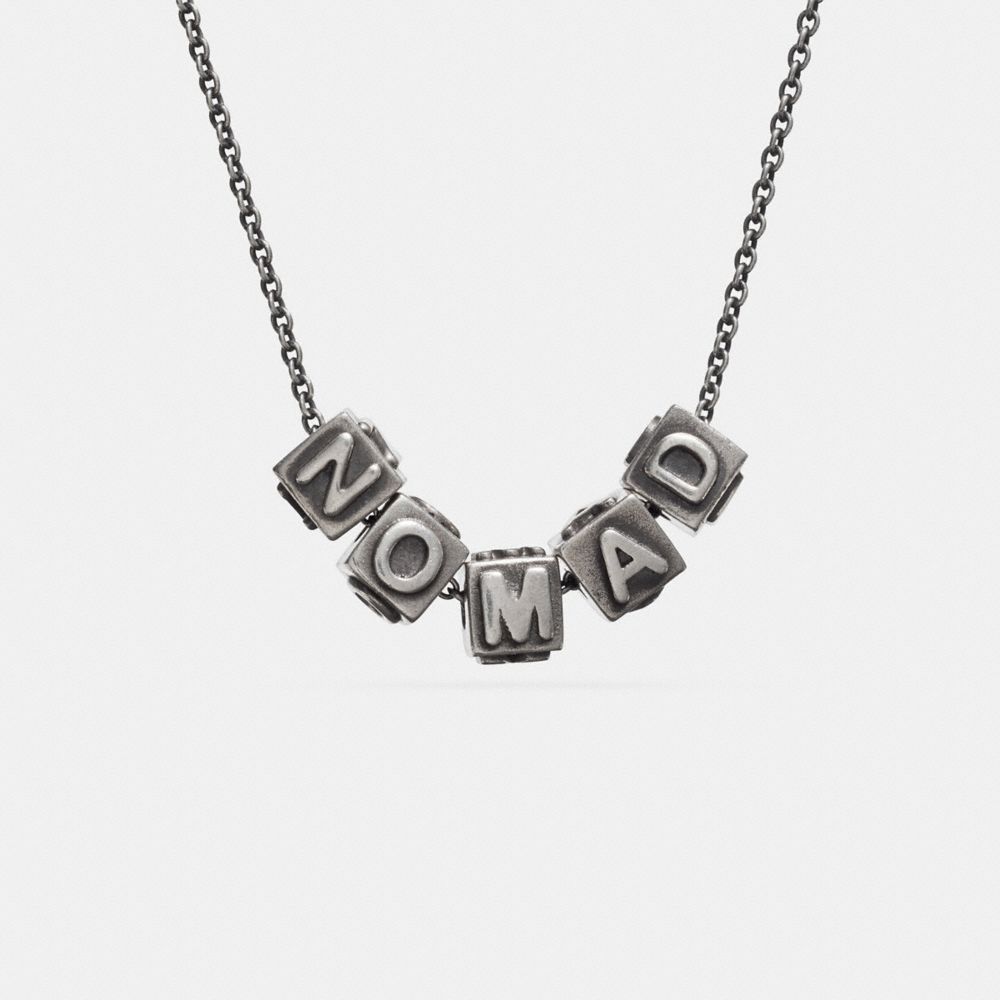 COACH f90875 NOMAD BLOCK LETTERS NECKLACE SILVER