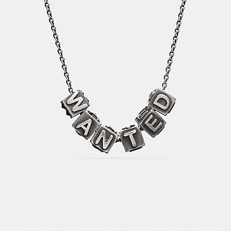 COACH F90878 WANTED BLOCK LETTERS NECKLACE SILVER