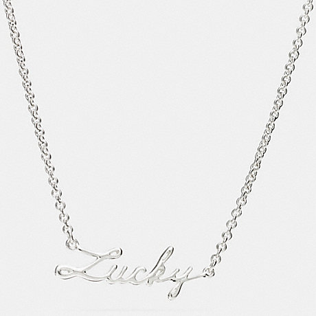 COACH F90890 STERLING LUCKY SCRIPT NECKLACE SILVER/SILVER