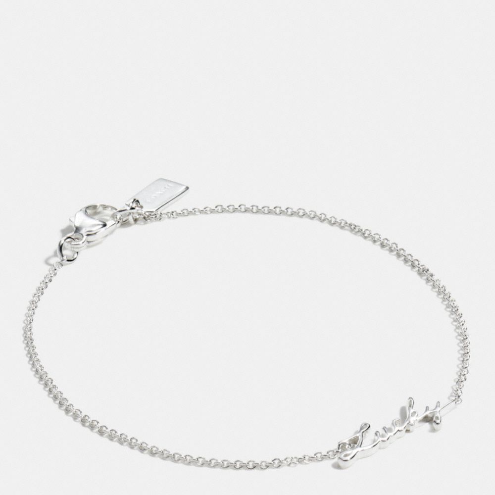 COACH F90897 - STERLING LUCKY SCRIPT BRACELET - SILVER/SILVER | COACH ...