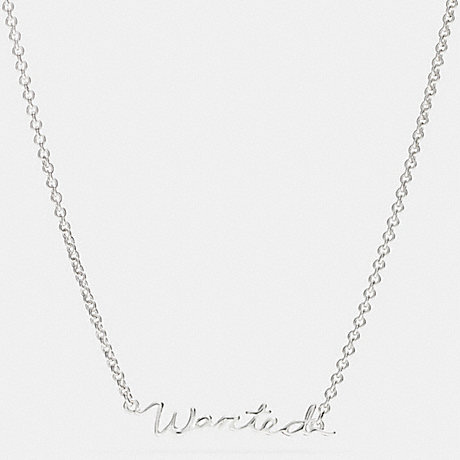 COACH STERLING WANTED SCRIPT NECKLACE - SILVER/SILVER - f90898