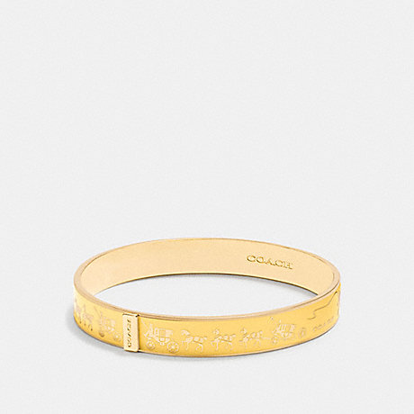 COACH F90912 HORSE AND CARRIAGE ENAMEL BANGLE GOLD/CANARY