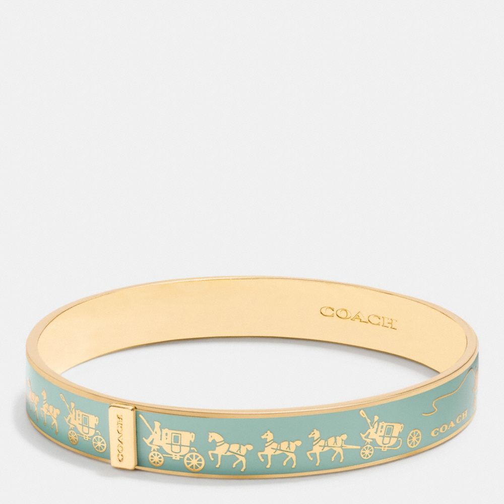 COACH F90912 Horse And Carriage Enamel Bangle GOLD/SEAGLASS