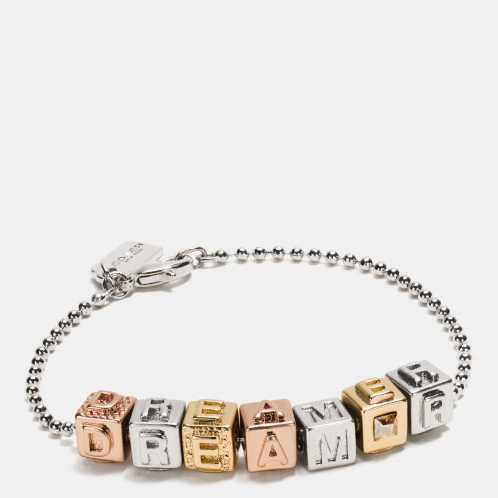 COACH f90926 DREAMER BLOCK LETTERS BRACELET MIXED METAL