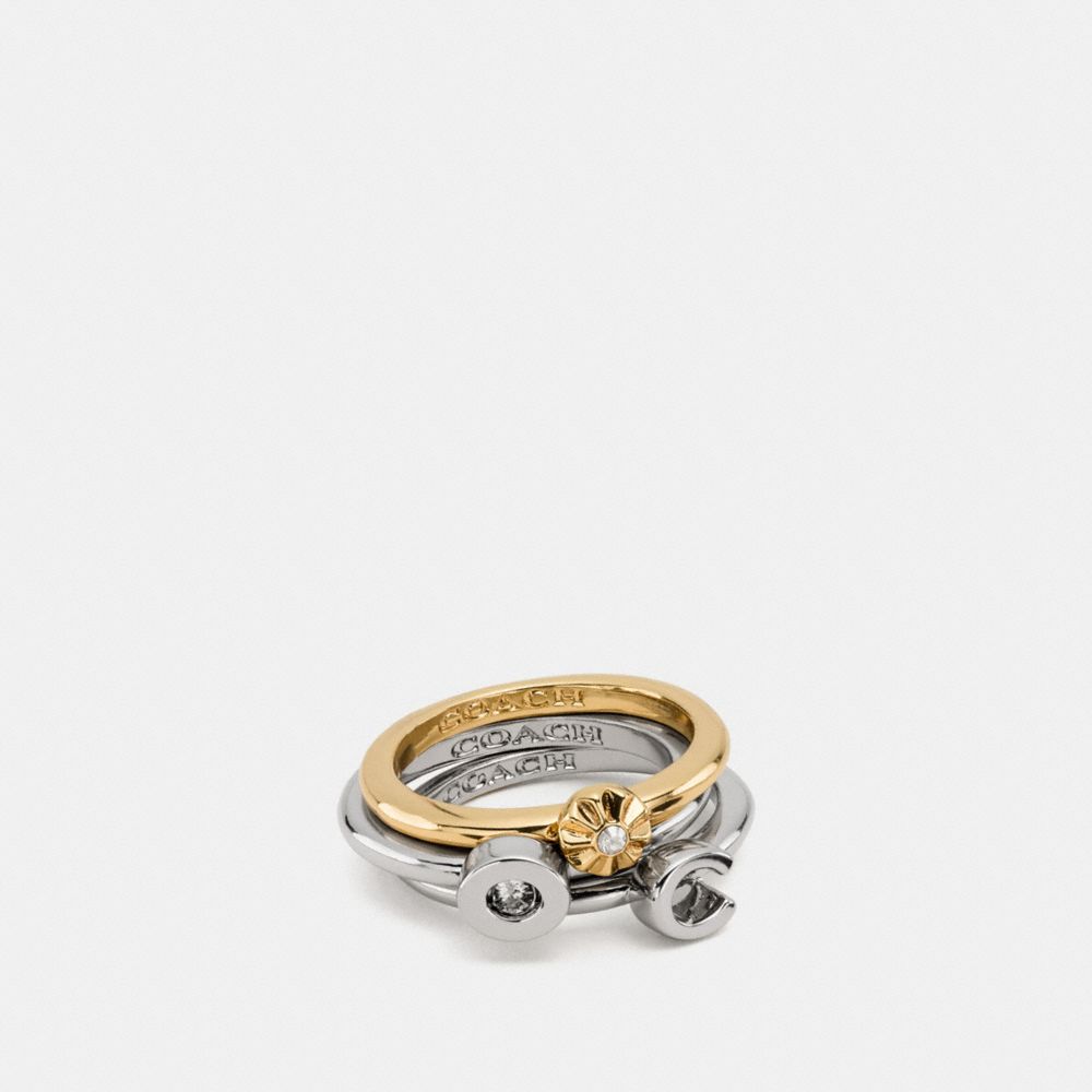 COACH RIVET RING SET - COACH f90932 - GOLD/SILVER