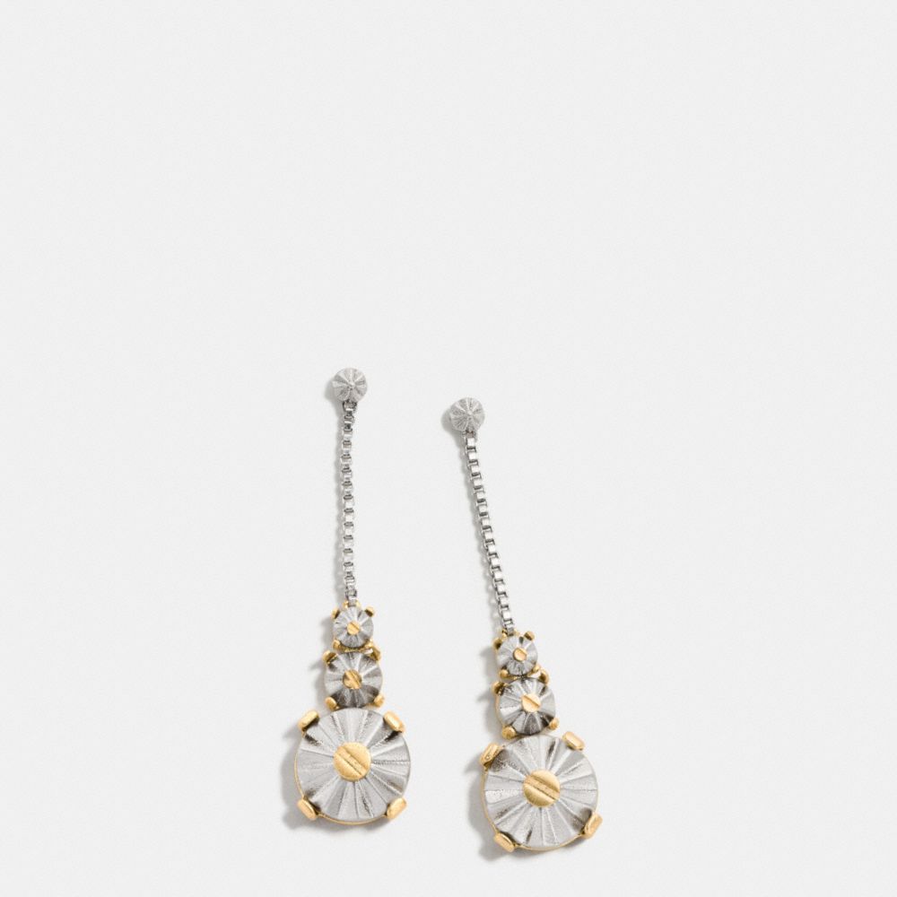 COACH DAISY RIVET DROP EARRINGS - SILVER/GOLD - f90941