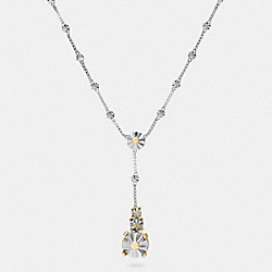 COACH F90952 Long Daisy Rivet Drop Necklace SILVER/GOLD