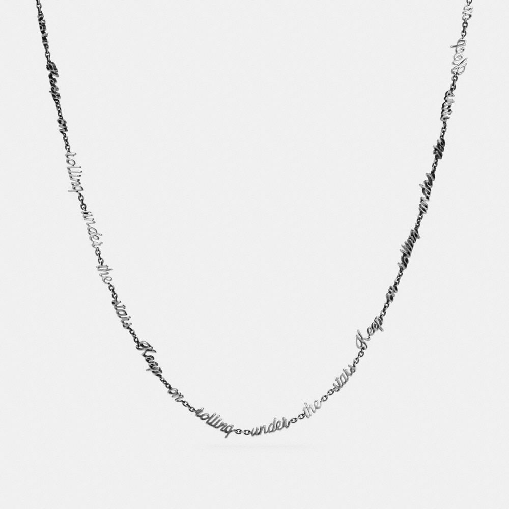 COACH F90957 Dreamer Script Necklace SILVER