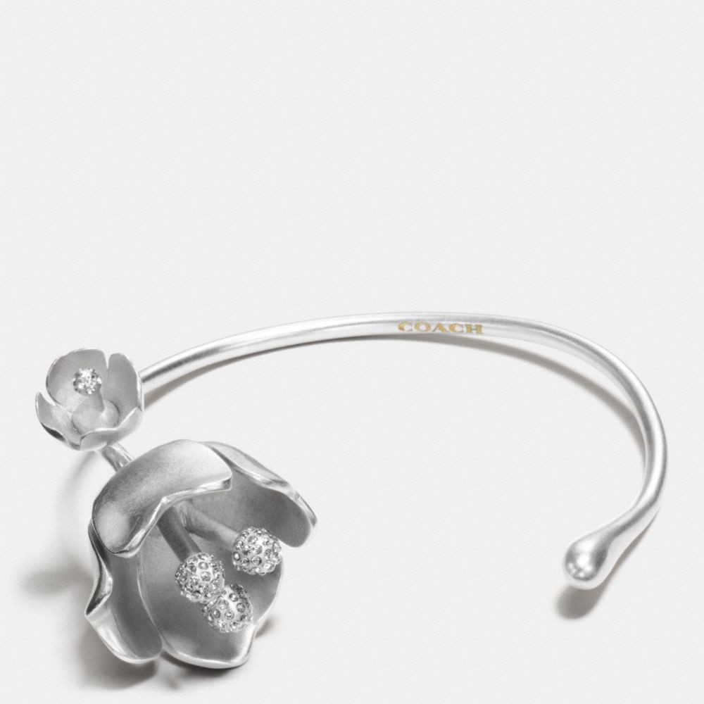 COACH TEA ROSE CUFF - SILVER/BLACK - F90971