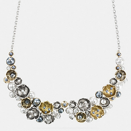 COACH TEA ROSE PEARL NECKLACE - SILVER/GOLD - f91000