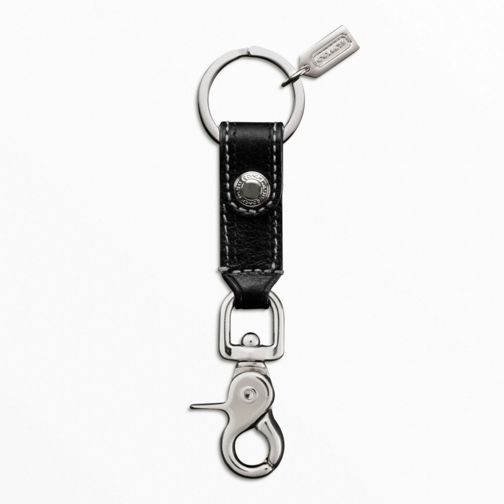 COACH TRIGGER SNAP KEY RING - SILVER/BLACK - F92354