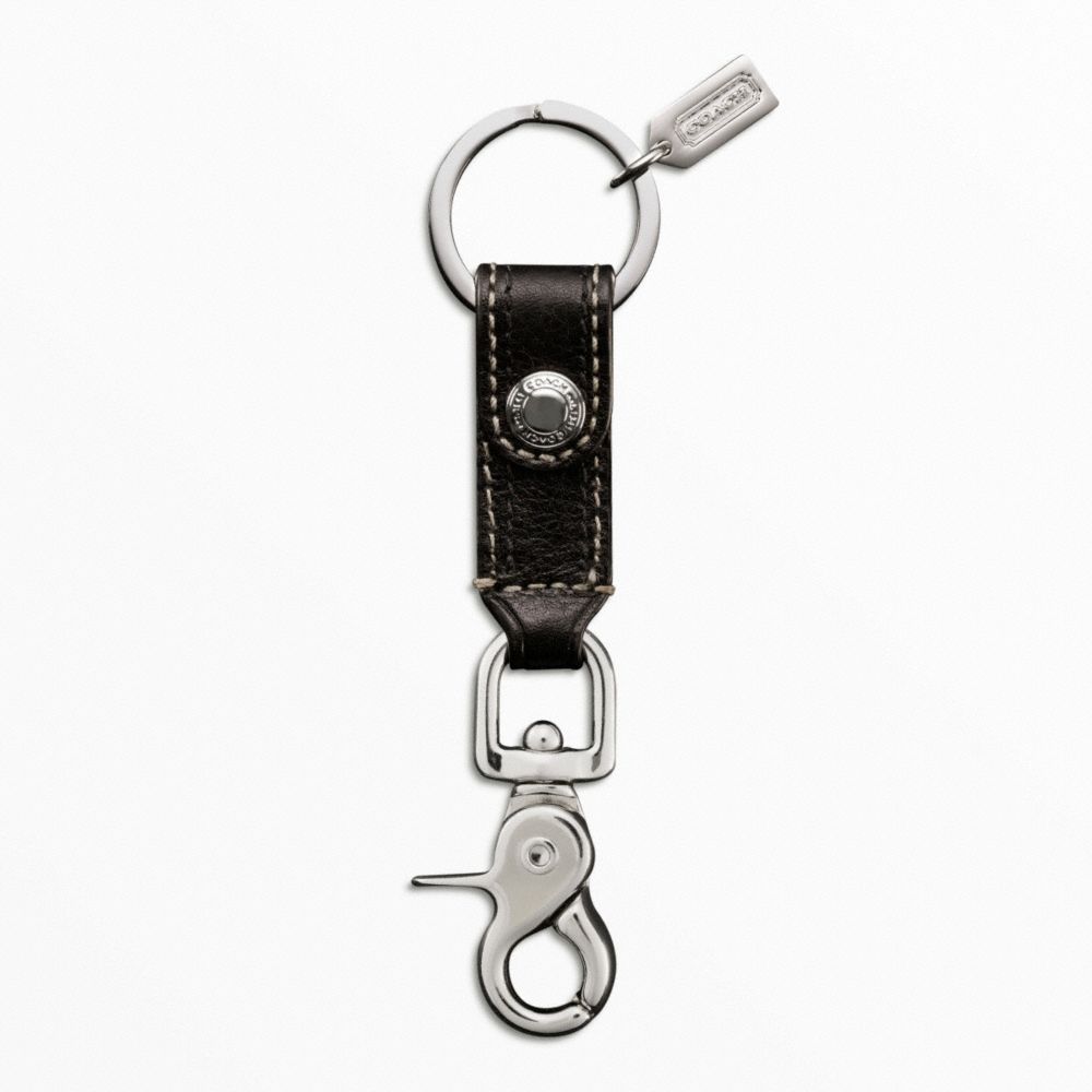 COACH f92354 TRIGGER SNAP KEY RING SILVER/MAHOGANY