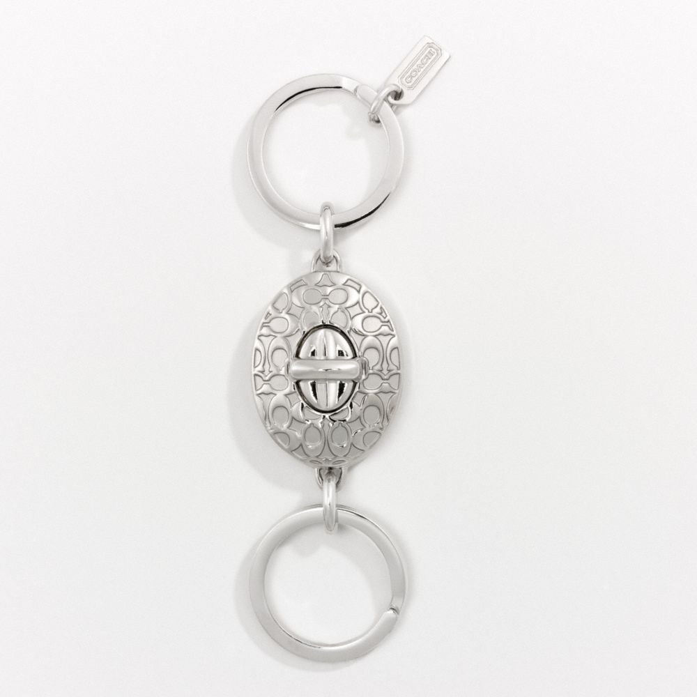 SIGNATURE EMBOSSED TURNLOCK VALET KEY RING - f92813 - F92813SVSV