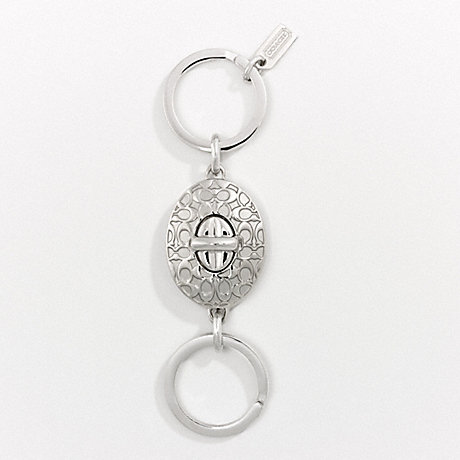 COACH F92813 SIGNATURE EMBOSSED TURNLOCK VALET KEY RING ONE-COLOR
