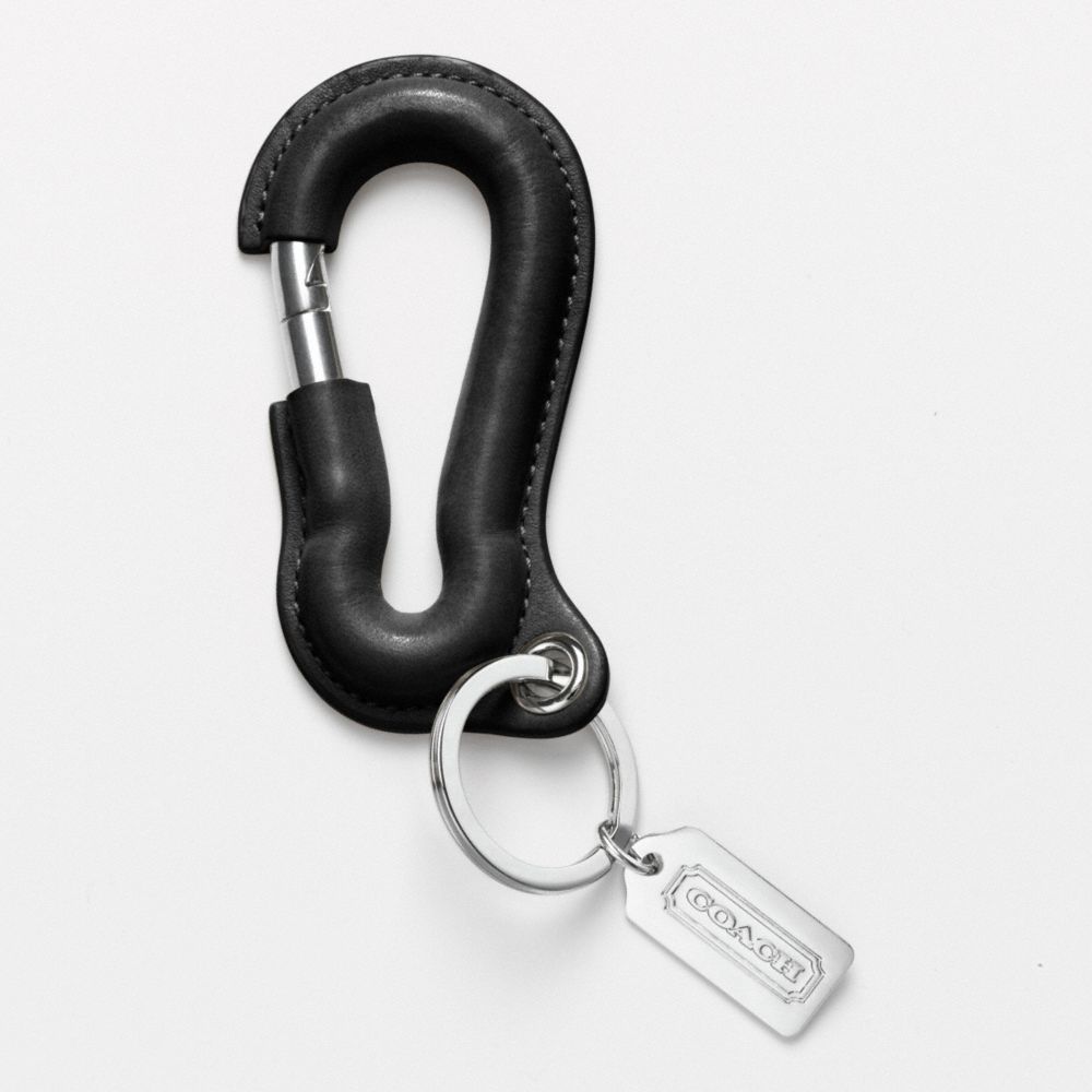 COACH CARABINER KEY RING - BLACK - f92965